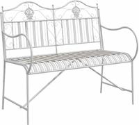 Banc de jardin vidaXL blanc antique 103,5 x 59 x 89 cm en acier