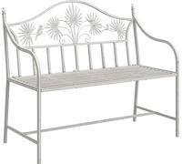 Banc de jardin vidaXL blanc antique 104 x 52,5 x 89 cm en acier