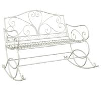 Banc de jardin vidaXL en acier blanc antique