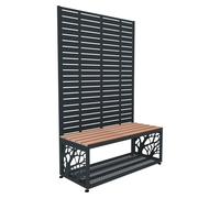 Banc de jardin Westmann Usus 3 avec protection visuelle, incluant un espace de rangement pour le bois