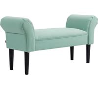 Banc de lit, banquette rembourrée, banc d'assise, banc d'entrée pour chambre, charge maximale 130 kg, toile verte, 102 x 36 x 51 cm