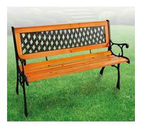 Banc de parc en bois massif Banc de jardin en métal peint par poudrage naturel/noir