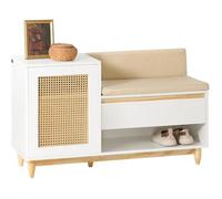 Banc de Rangement à Chaussure - SOBUY - FSR128-W - Blanc - 1 Porte - 1 Tiroir - 100x35x60cm