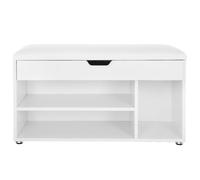 Banc de rangement a chaussures avec coussin confortable 3 compartiments coffre banquette avec assise 2 etages 80 x 30 x