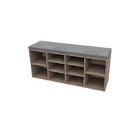 - Banc de rangement à chaussures avec coussin JOE - 103,5x29,5x48 cm - Marron