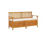 vidaXL Banc coffre avec coussins 148 cm bois massif acacia