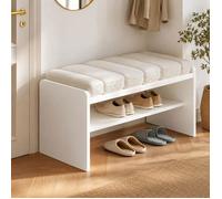 Banc de Rangement avec Étagère à Chaussures, Assise Rembourrée, Tabouret d’Entrée Pratique, Mobilier Salon Moderne