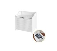 SoBuy Banc de Rangement avec Sac Amovible et Assise - Blanc 50x35x53 cm FSR40-W