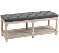 Banc de rangement - Banc assise - Coffre à chaussures - Banc d'entrée - Meuble de rangement - Design vintage - Structure en bois avec éléments en caoutchouc