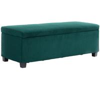 Banc de rangement bout de lit en velours c?telšŠ avec couvercle, pour salon, chambre, entršŠe, 112 x 42 x 40 cm, vert