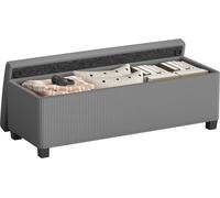 Banc de rangement bout de lit en velours c?telšŠ avec couvercle, pour salon, chambre, entršŠe, 112 x 42 x 40 cm, gris