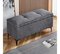 Banc de rangement capitonné avec repose-pieds, entrée de chambre à coucher, extrémité de lit