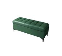 Banc De Rangement Coffre avec Pieds Pouf Repose-Pieds Grande Capacité | Matériau En Tissu Technique Écoresponsable Pour Salon Entrée(Dark Green,60x40x43cm)