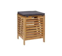 Banc de rangement, coffre de rangement en bois coloris naturel - longueur 35 x Profondeur 35 x Hauteur 49 cm--