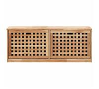 Banc de rangement de chaussures/Meuble Grand espace MVS - multi-rangement - 94x20x38cm Bois massif de noyer &26_7158944
