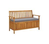 vidaXL Banc de jardin avec rangement 120 cm en bois massif d'acacia Gris sombre