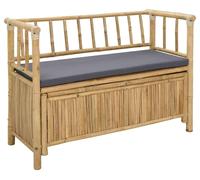 Banc de rangement de jardin vidaXL 110 x 47 x 80 cm en bambou naturel