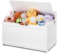Banc de rangement de jouets en bois - Coffre à jouets blanc - Solution de rangement pratique - Idéal pour les chambres d'enfants