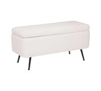 Banc de rangement en velours AURORA - Blanc