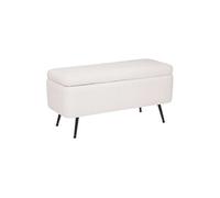 - Banc de rangement en velours AURORA - Blanc - AURORA