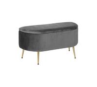 - Banc de rangement en velours SOLARO - Gris - SOLARO