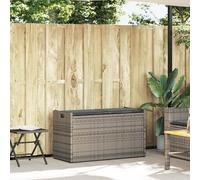 vidaXL Banc d'extérieur en polyrotin avec rangement et coussins Gris clair 100 cm