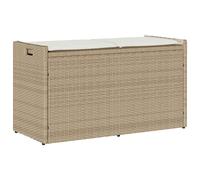 vidaXL Banc d'extérieur avec espace de rangement et coussins Beige 100 cm