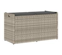 vidaXL Banc d'extérieur avec espace de rangement et coussins Gris clair 100 cm