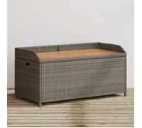 Banc de rangement - Gris - Résine tressée - Bois d'acacia - 2 personnes - Extérieur