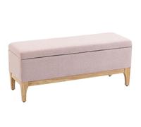 Banc de rangement - HOMCOM - couvercle amovible - style scandinave - en tissu lin - 110x39x45cm - rose