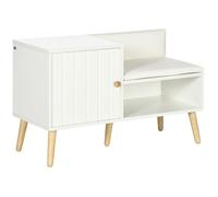 Banc de rangement - HOMCOM - placard niche banquette assise - 80 x 33 x 49 cm - blanc