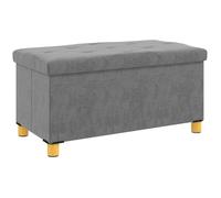 HOMCOM Banc de Rangement Bout de Lit Pliable 76 x 38 x 38 cm 67 L Gris