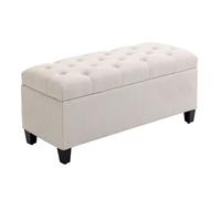 Banc de rangement - HOMCOM - pouf salon bout de lit coffre de rangement - pour salon, chambre, entrée - 100 x 40 x 44 cm, blanc