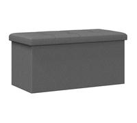 Banc de rangement - Lin - Pliable - Amovible - Gris clair - 80 L - 4 cm - 77x38x38 cm - 73x34x33 cm