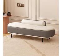 Banc de rangement ottoman en simili cuir avec coussin lombaire, solution d'assise d'entrée et de salon