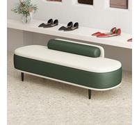 Banc de rangement ottoman en simili cuir avec coussin lombaire, solution d'assise d'entrée et de salon