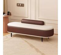 Banc de rangement ottoman en simili cuir avec coussin lombaire, solution d'assise d'entrée et de salon