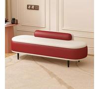 Banc de rangement ottoman en simili cuir avec coussin lombaire, solution d'assise d'entrée et de salon