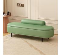 Banc de rangement ottoman en simili cuir avec coussin lombaire, solution d'assise d'entrée et de salon