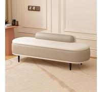 Banc de rangement ottoman en simili cuir avec coussin lombaire, solution d'assise d'entrée et de salon