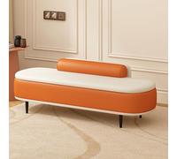 Banc de rangement ottoman en simili cuir avec coussin lombaire, solution d'assise d'entrée et de salon