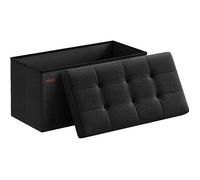 Banc de Rangement Pliable Noir - SONGMICS - 38x76x38cm - 89L - 300kg