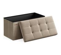 Banc de Rangement Pliant - SONGMICS - Taupe Clair - 76 cm - 89L - 300 kg