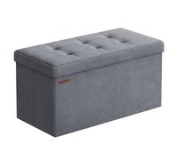Banc de Rangement - SONGMICS - avec Couvercle - 2 Boîtes - Capacité de Charge 300 kg - Gris Ardoise