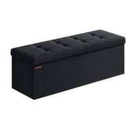 Banc de Rangement - SONGMICS - Avec Couvercle - 2 Boîtes - Capacité de Charge 300 kg - Noir d'encre