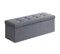 Banc de Rangement - SONGMICS - avec Couvercle, 2 Boîtes, Séparateur Amovible - Gris Ardoise