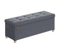 Banc de Rangement - SONGMICS - Velours Gris Ardoise - 112L - 38x110x40cm - Pliable