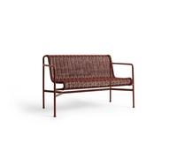 Banc de Salle à Manger Palissade Cord avec Accoudoirs, Fer Rouge