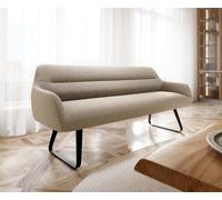 Banc-de-salle-à-manger Taya-Flex 200 cm bou oue châssis à patins plat noir ressort ensaché