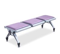Banc de salle d'attente 3 places en cuir synthétique avec cadre en métal robuste pour bureau, clinique, zones publiques
